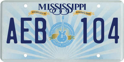 MS license plate AEB104