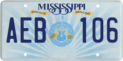 MS license plate AEB106