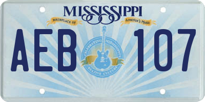 MS license plate AEB107