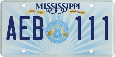 MS license plate AEB111
