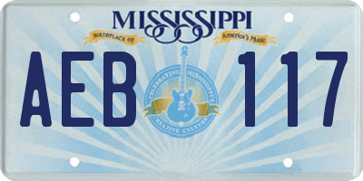 MS license plate AEB117
