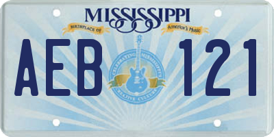 MS license plate AEB121