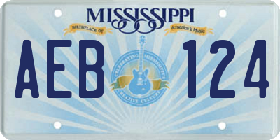 MS license plate AEB124
