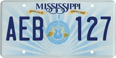 MS license plate AEB127