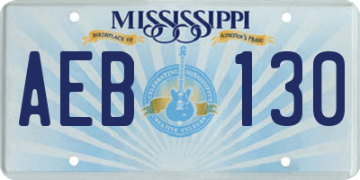MS license plate AEB130