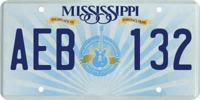 MS license plate AEB132