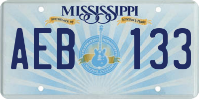MS license plate AEB133