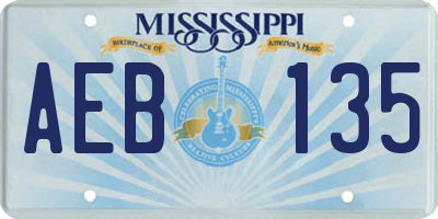 MS license plate AEB135