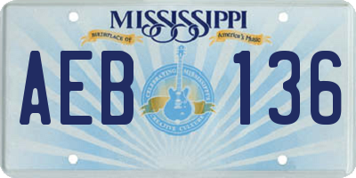 MS license plate AEB136