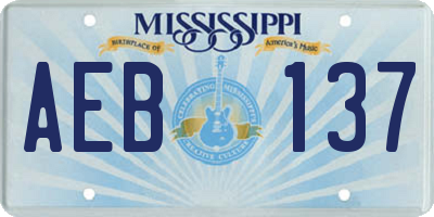 MS license plate AEB137