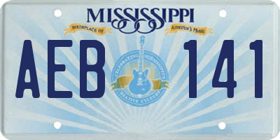 MS license plate AEB141