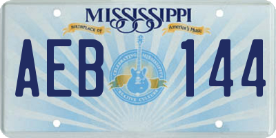 MS license plate AEB144