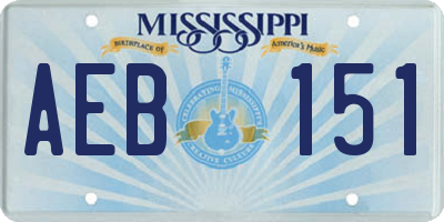 MS license plate AEB151