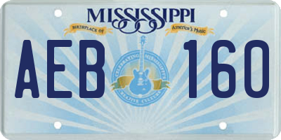 MS license plate AEB160