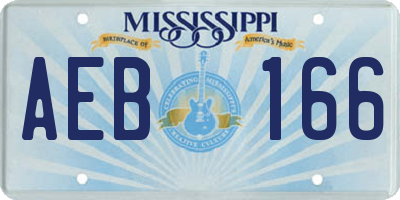 MS license plate AEB166