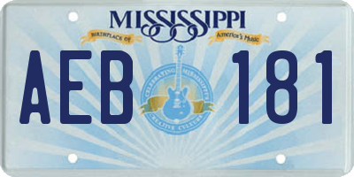 MS license plate AEB181