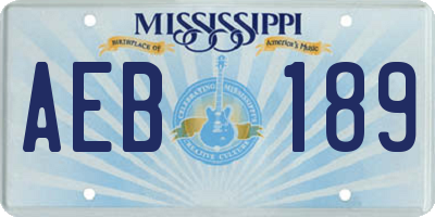 MS license plate AEB189