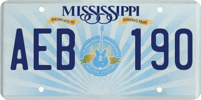 MS license plate AEB190