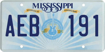 MS license plate AEB191