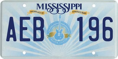 MS license plate AEB196