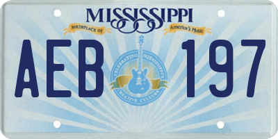 MS license plate AEB197