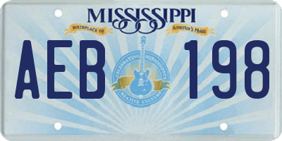 MS license plate AEB198