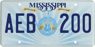 MS license plate AEB200