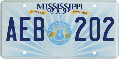 MS license plate AEB202