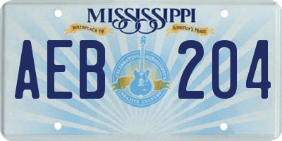 MS license plate AEB204