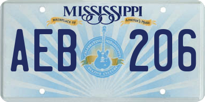 MS license plate AEB206