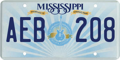 MS license plate AEB208