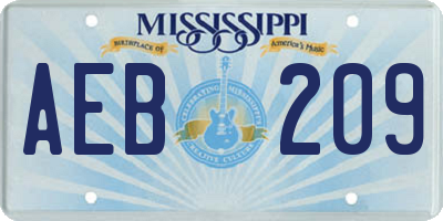 MS license plate AEB209