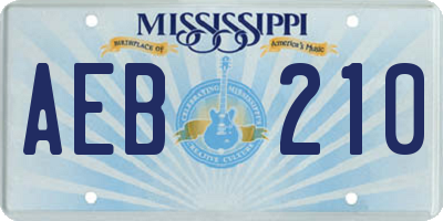 MS license plate AEB210