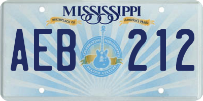 MS license plate AEB212
