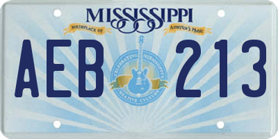 MS license plate AEB213