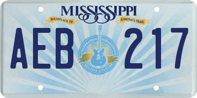 MS license plate AEB217
