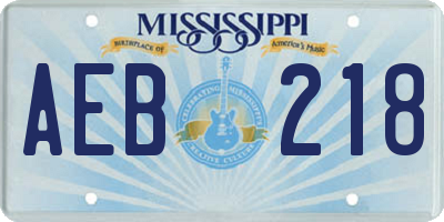 MS license plate AEB218