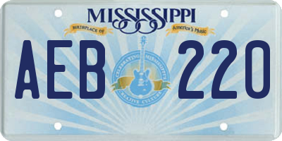 MS license plate AEB220