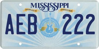 MS license plate AEB222