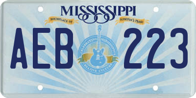MS license plate AEB223
