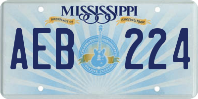 MS license plate AEB224