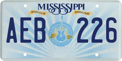 MS license plate AEB226