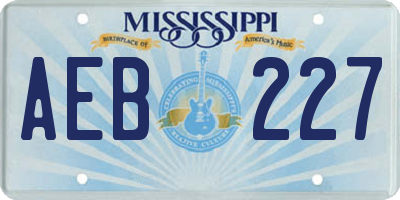MS license plate AEB227