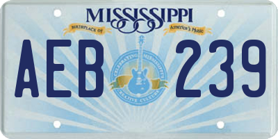 MS license plate AEB239