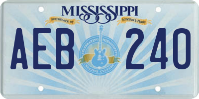 MS license plate AEB240