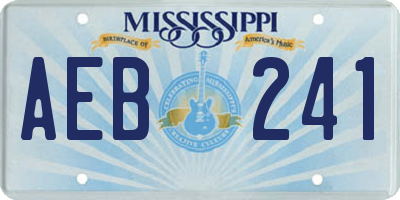 MS license plate AEB241