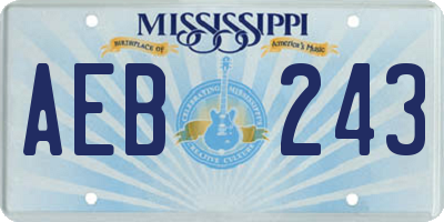 MS license plate AEB243