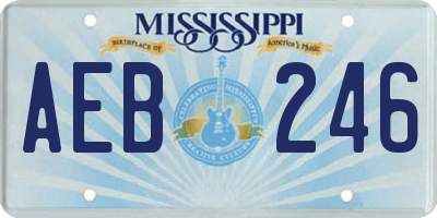 MS license plate AEB246