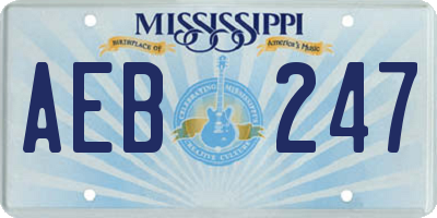 MS license plate AEB247