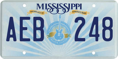 MS license plate AEB248